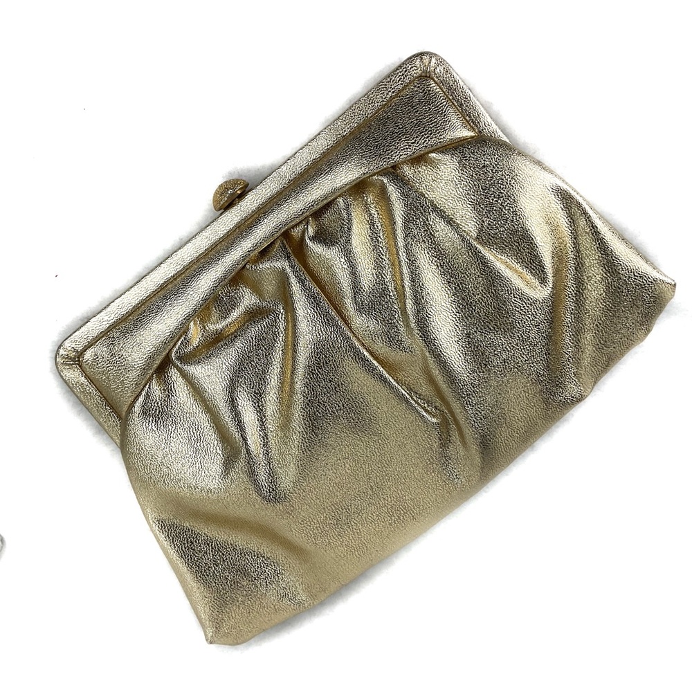 Vintage Metalic Gold Miss Lewis Clutch with Chain